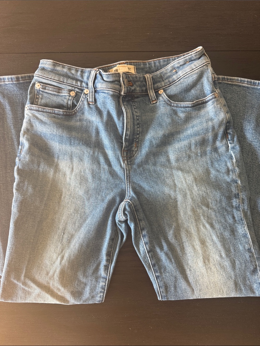 Madewell Curvy Kick Out Crop Jeans Women Medium Wash High Rise Flare Stretch 29